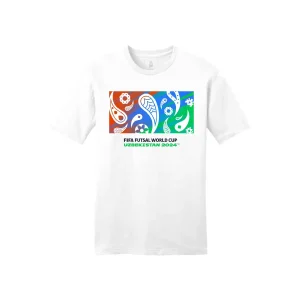 FIFA FUTSAL WORLD CUP UZBEKISTAN 2024? WHITE GRAPHIC T-SHIRT - UNISEX